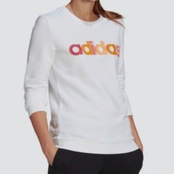 Adidas Multi Color Logo Sweatshirt Size Small - Picture 1 of 5